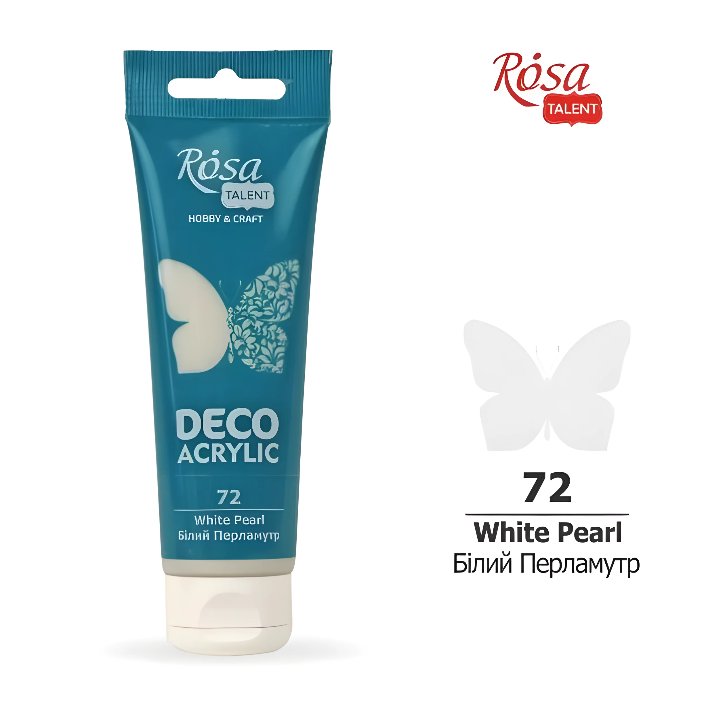 Акрил для декору, Білий, матовий 75 мл, ROSA TALENT