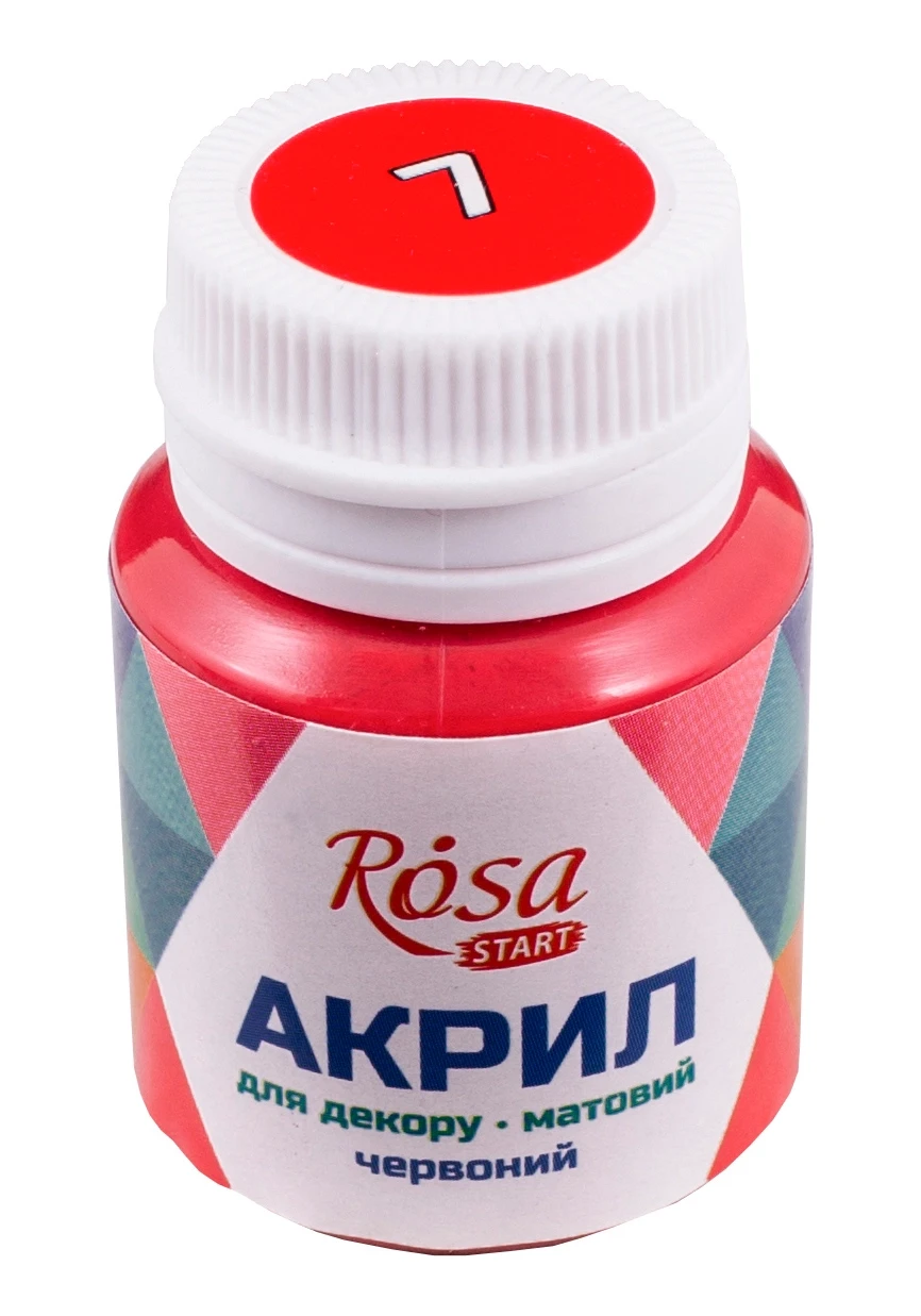 Акрил для декору, Червоний, матовий, 20 мл, ROSA START