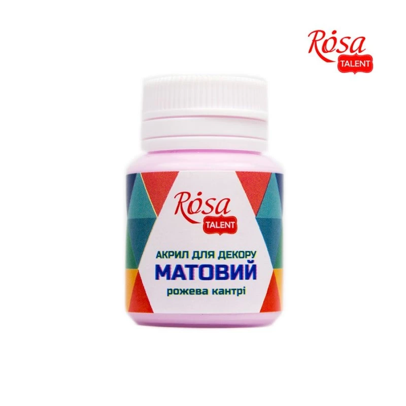 Акрил для декору, Рожева кантрі, матовий, 20 мл, ROSA TALENT