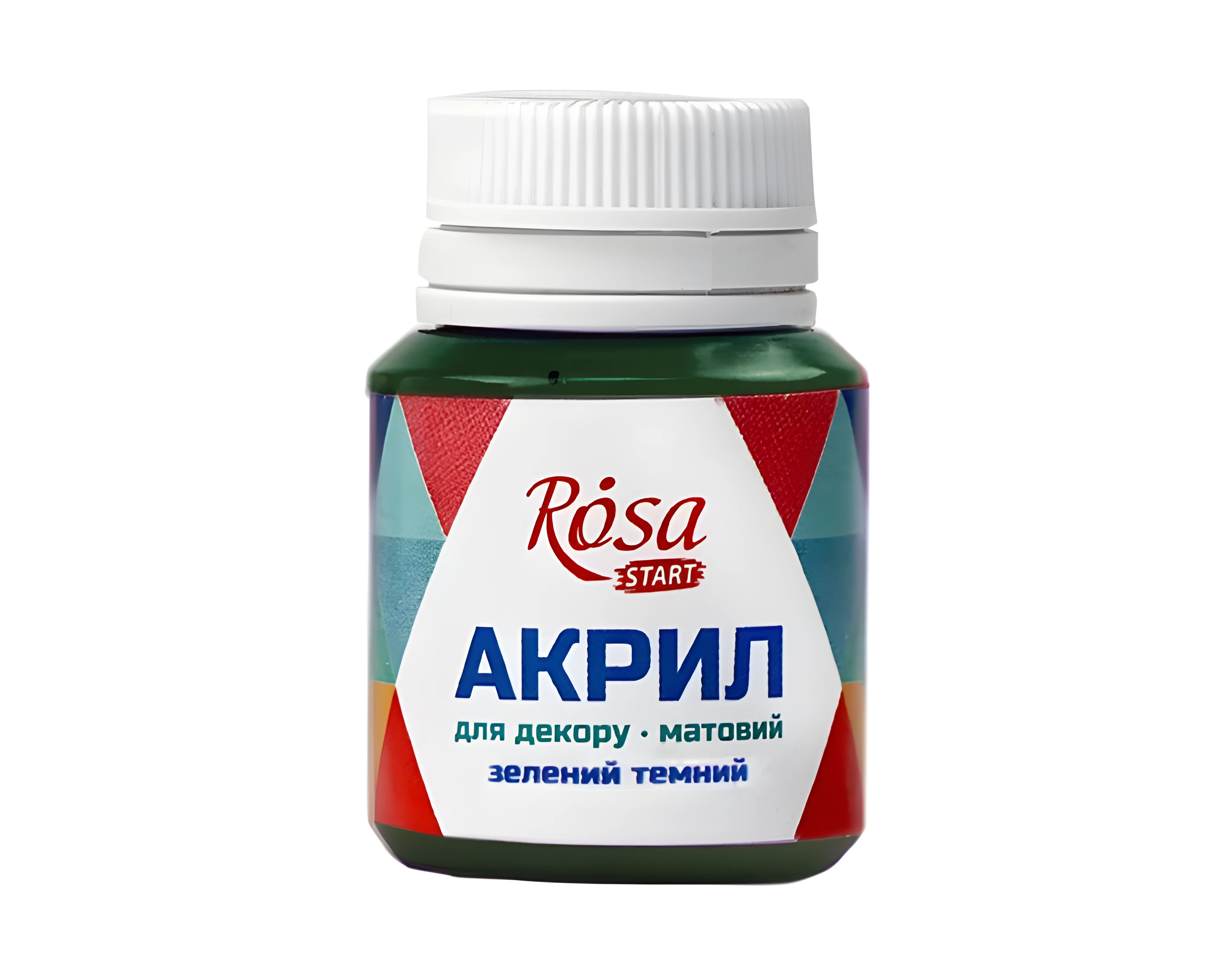 Акрил для декору, Зелений темний, матовий, 20 мл, ROSA START