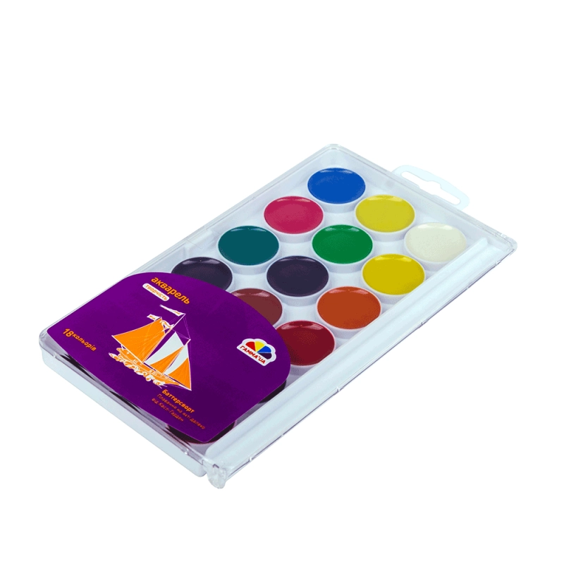 Акварель 18 кол., пластик, Творчість — фото 2