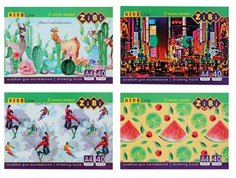 Альбом для малювання клеєний А4 40 арк 120 г/м2 KIDS Line ZB.1460 — фото 2