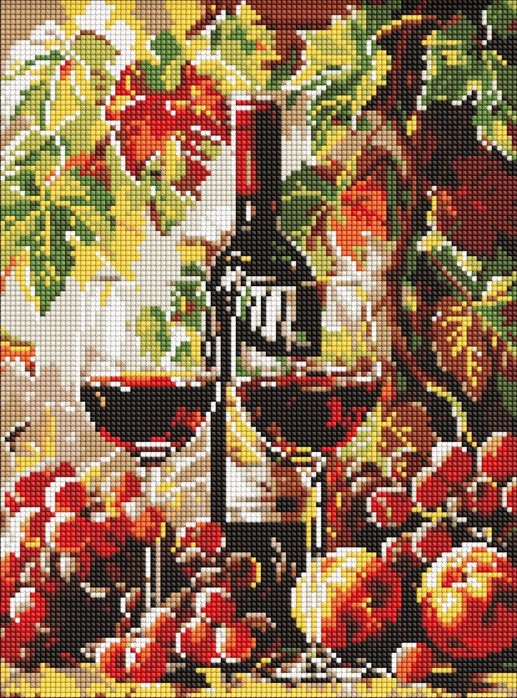 Алмазна мозаїка Ідейка на підрамнику Осіннє вино 30х40см 8114