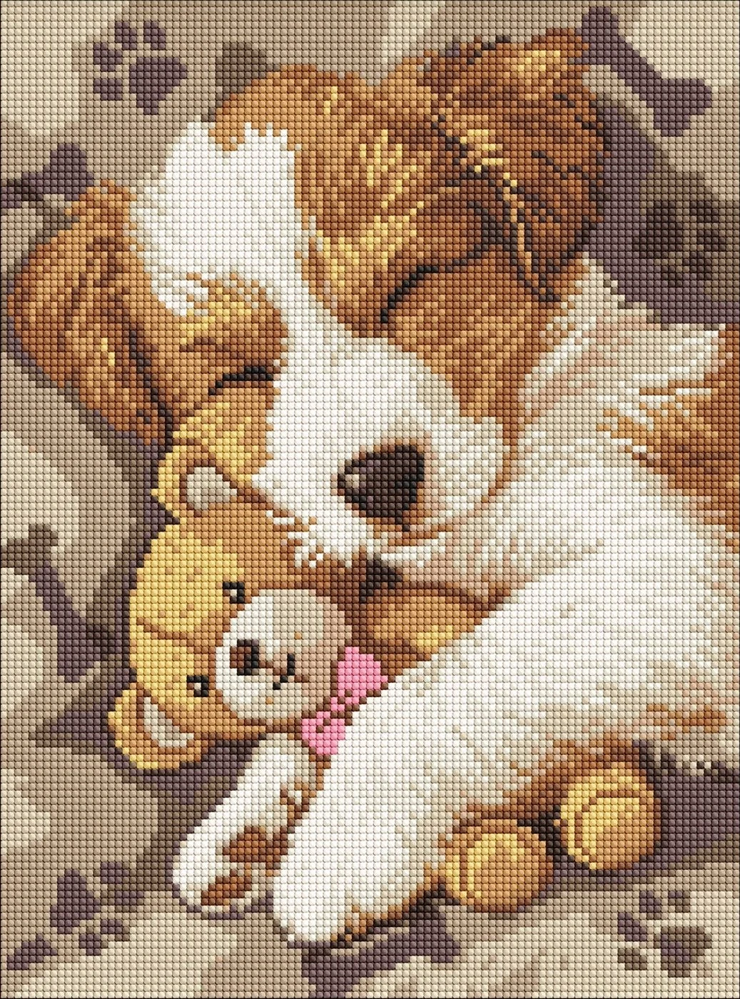 Алмазна мозаїка Ідейка на підрамнику Сплячий джек-рассел 30х40см 8036