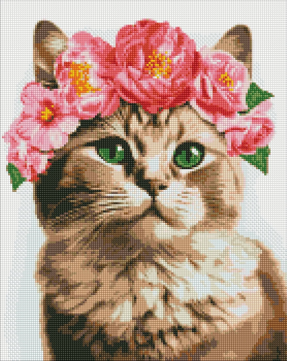 Алмазна мозаїка Ідейка на підрамнику Витончена кішечка 40х50см 7664