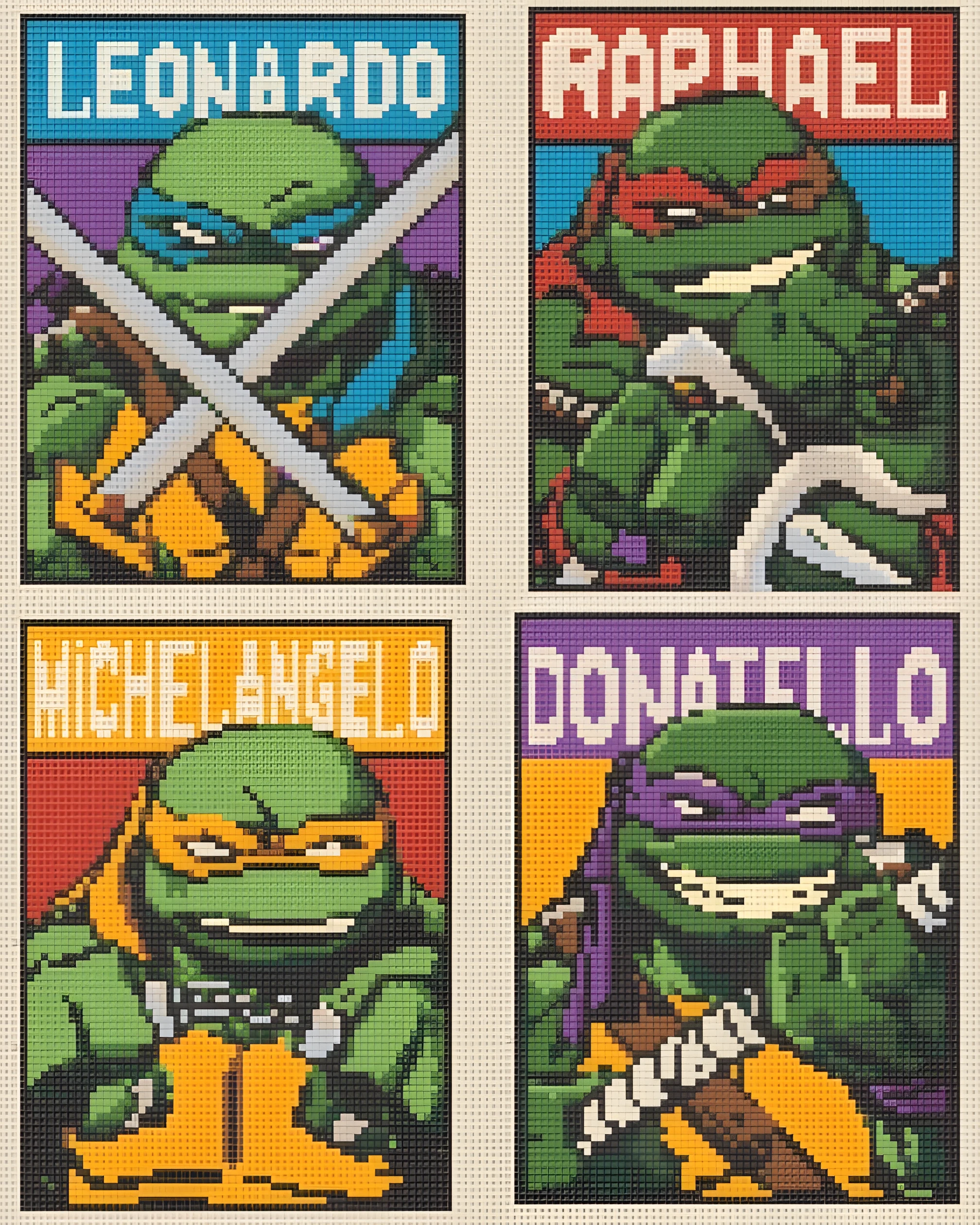 Алмазна мозаїка Origami UA Черепашки ніндзя 40х50 см