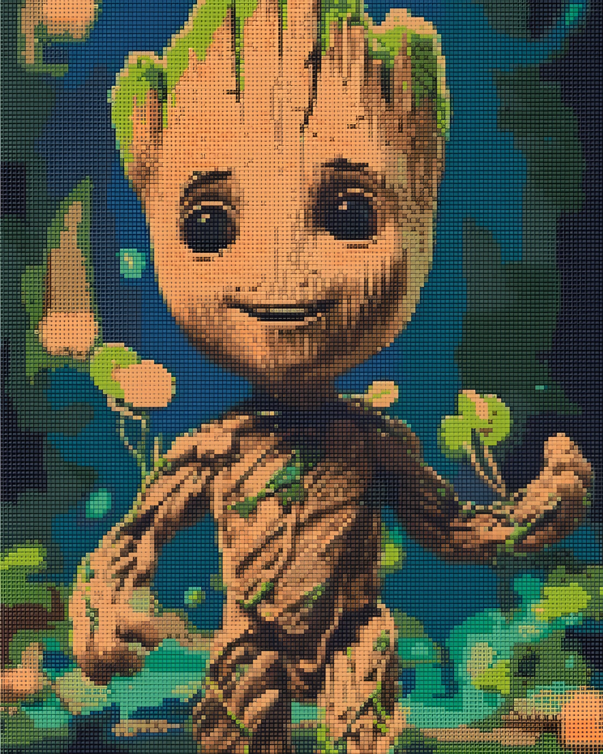 Алмазна мозаїка Origami UA Вартові Галактики Малюк Грут 40х50 см OD