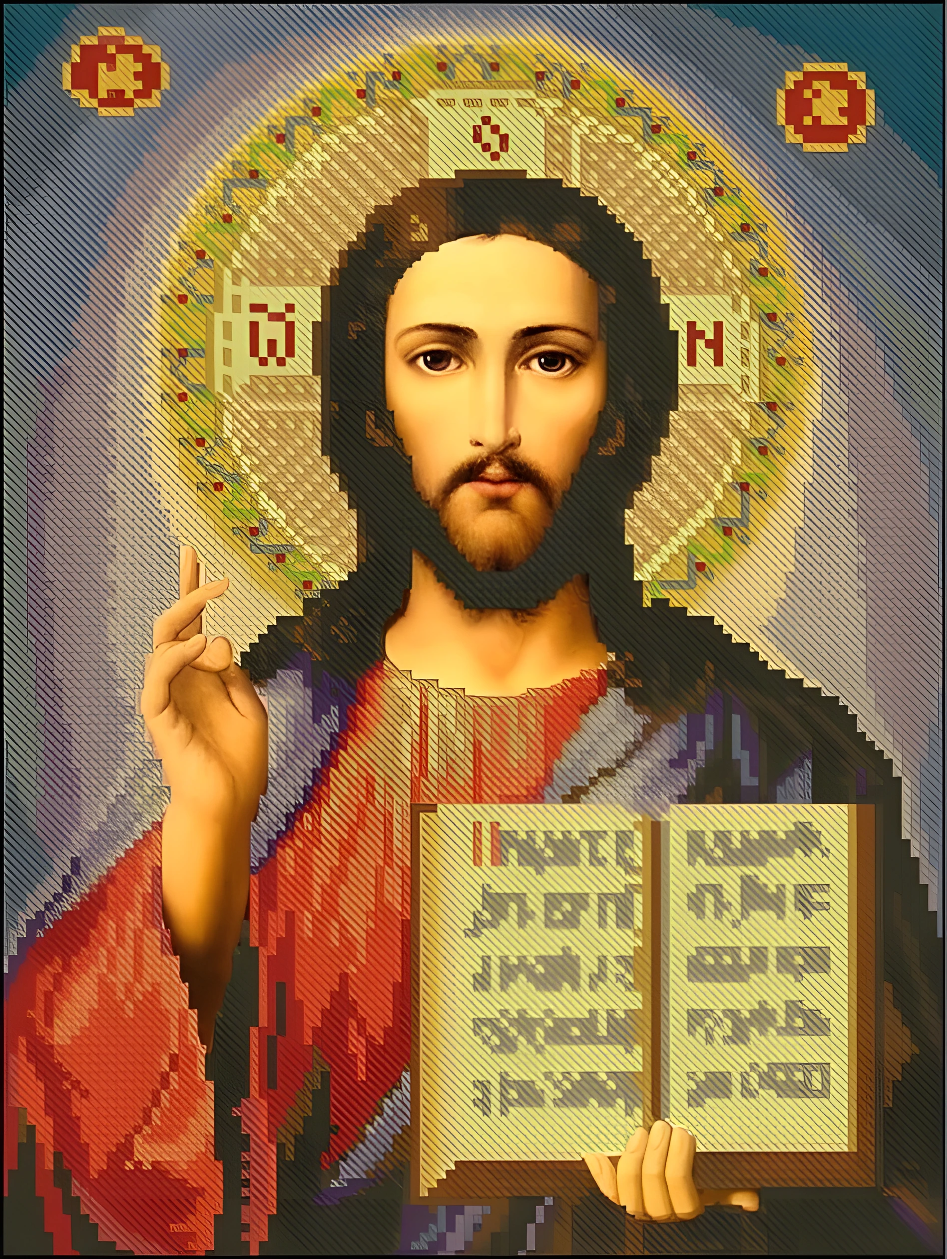 Алмазна мозаїка Strateg Благословіння 30х40 см без підрамника