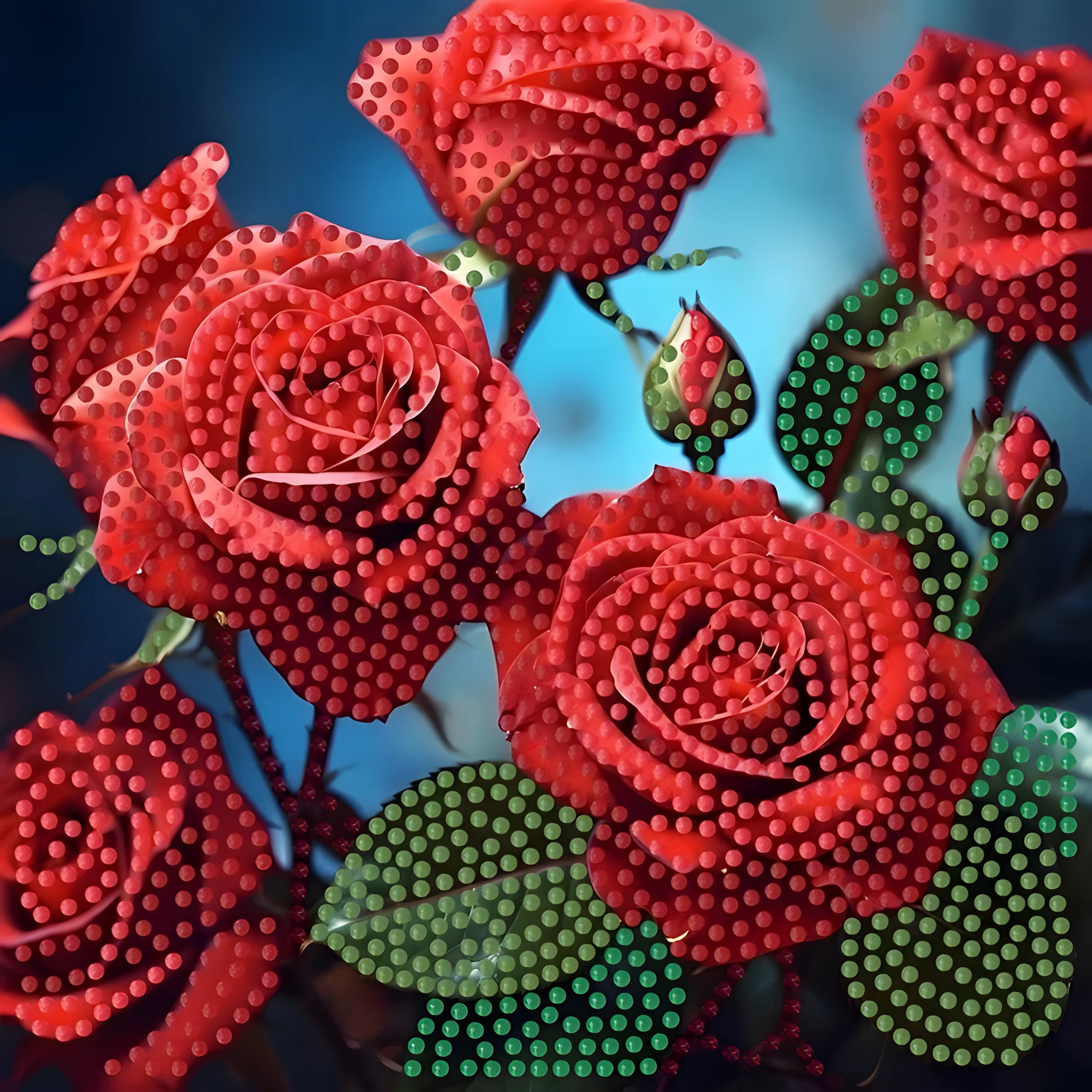 Алмазна мозаїка Strateg Червоні троянди 18х18 см