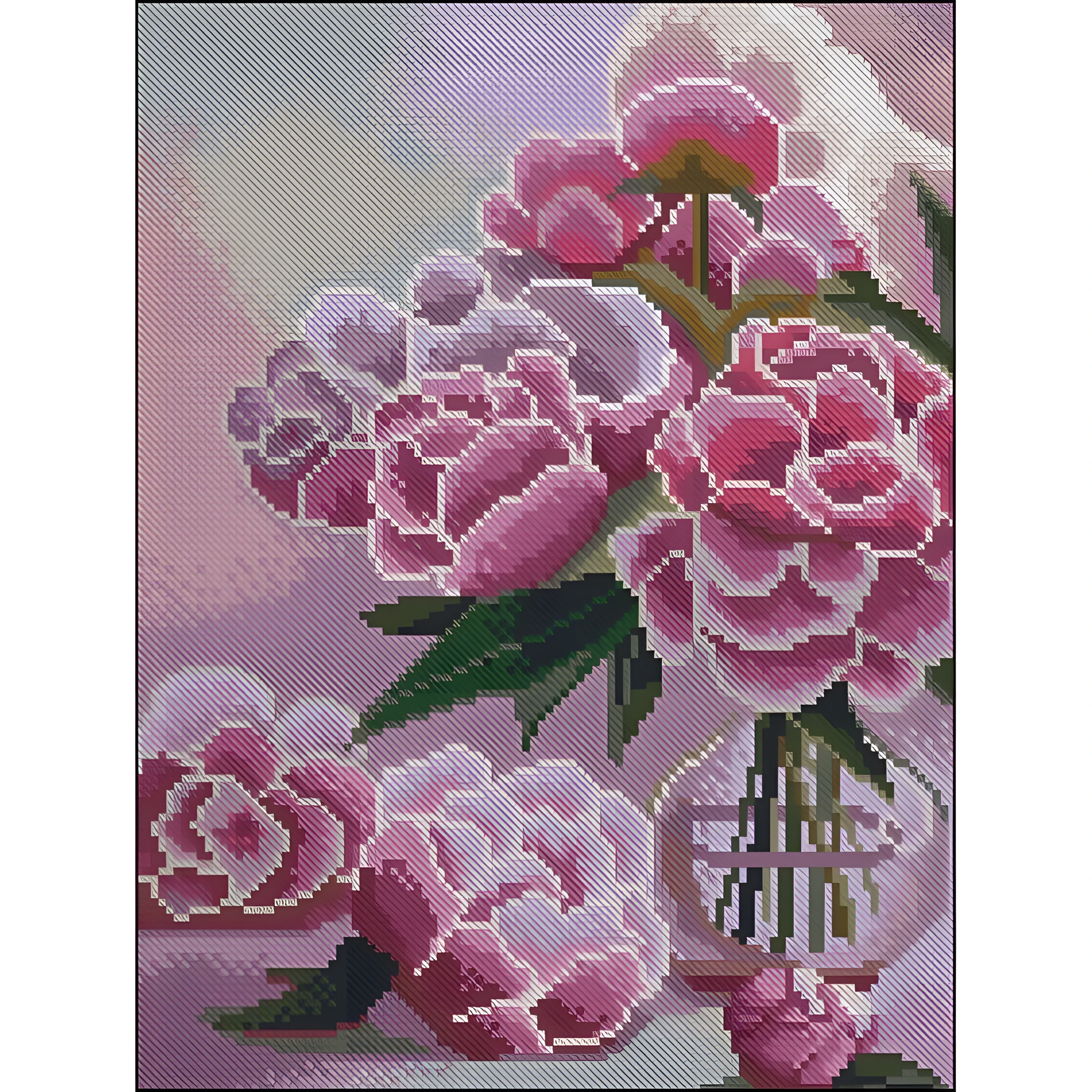 Алмазна мозаїка Strateg Рожеві півонії 30х40 см без підрамника