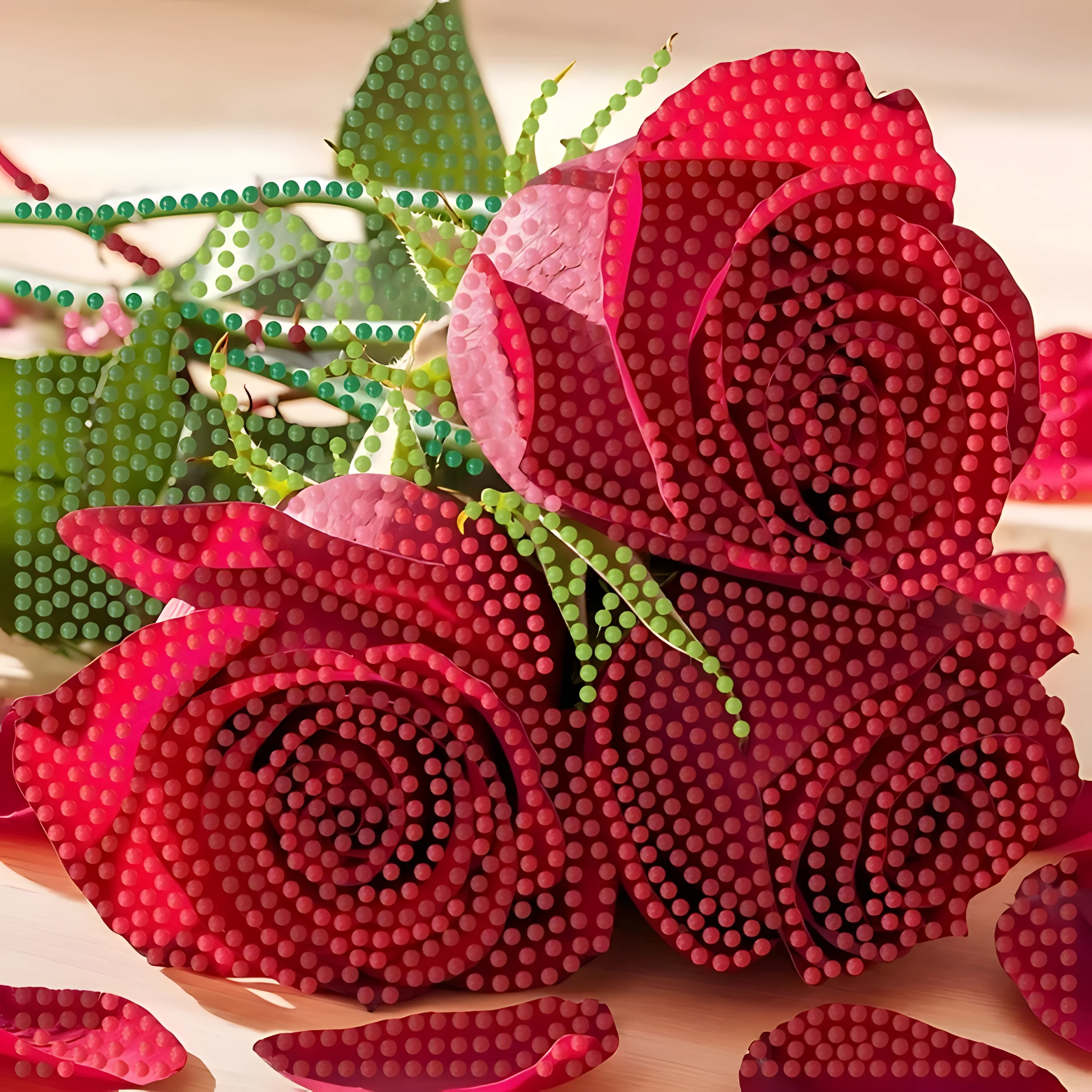 Алмазна мозаїка Strateg Троянди 18х18 см