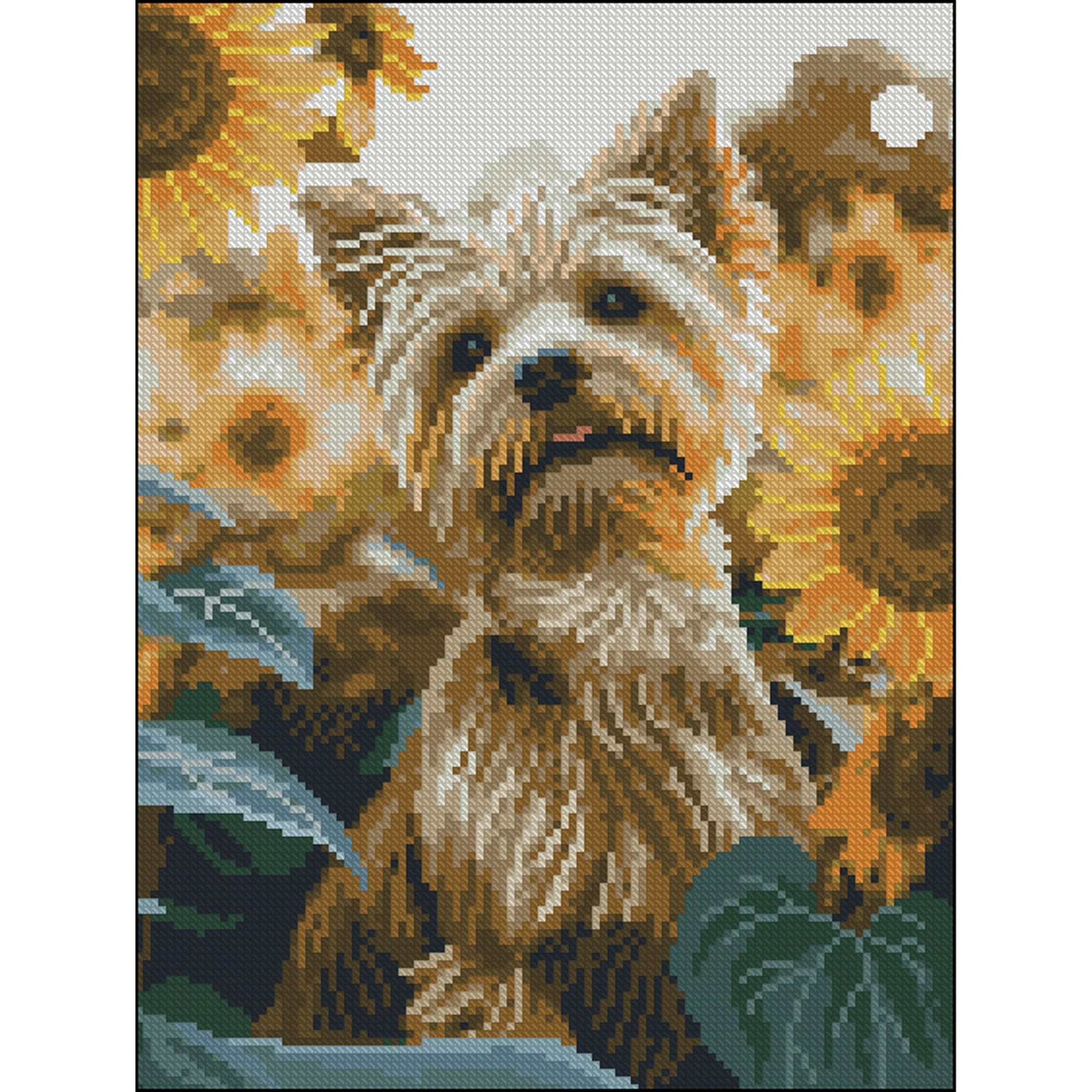 Алмазна мозаїка Strateg Цуцик 30х40 см без підрамника