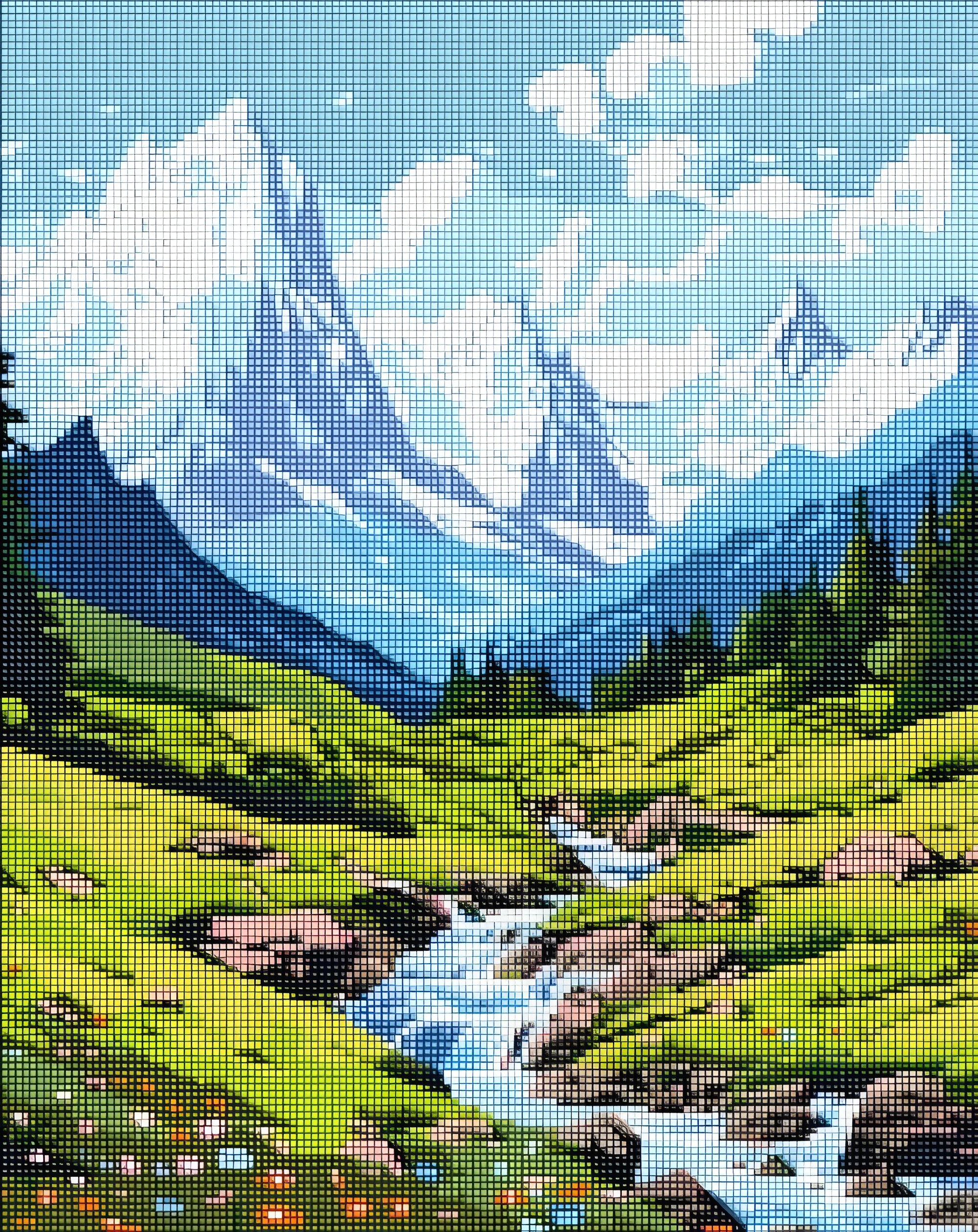 Алмазна мозаїка в обкладинці Літо в горах 40х50см