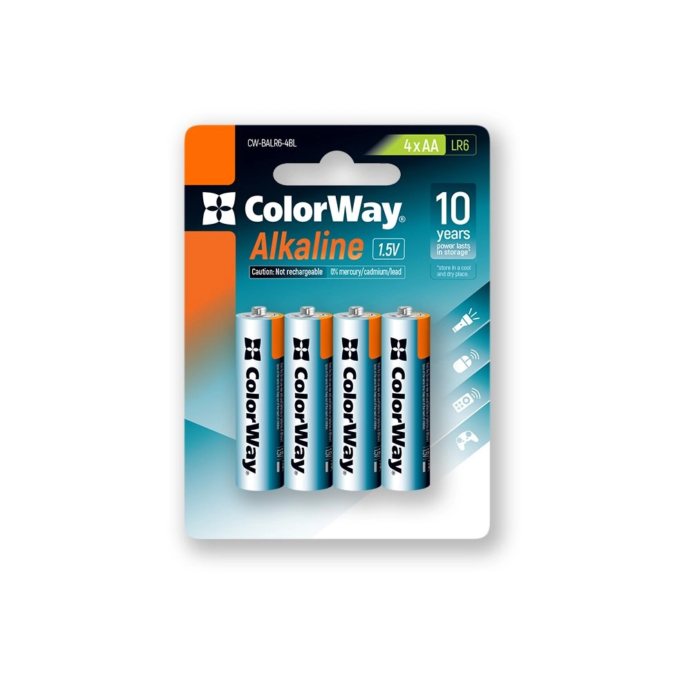 Батарейка СolorWay Alkaline Power лужні AA (4шт) blister — фото 2