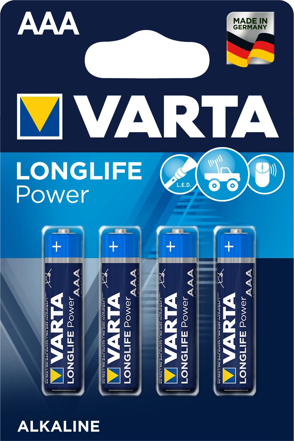 Батарейка VARTA LONGLIFE Power AAA BLI 4 ALKALINE — фото 2