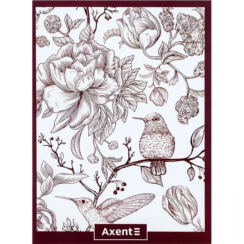 Блокнот А4 Axent 48 аркушів клітинка бордовий 4780-8-A