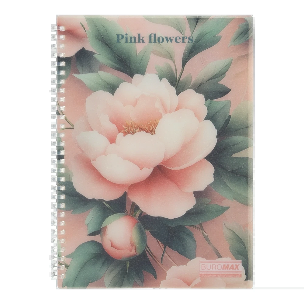 Блокнот B5 Buromax Arabeski 80 аркушів клітинка рожевий