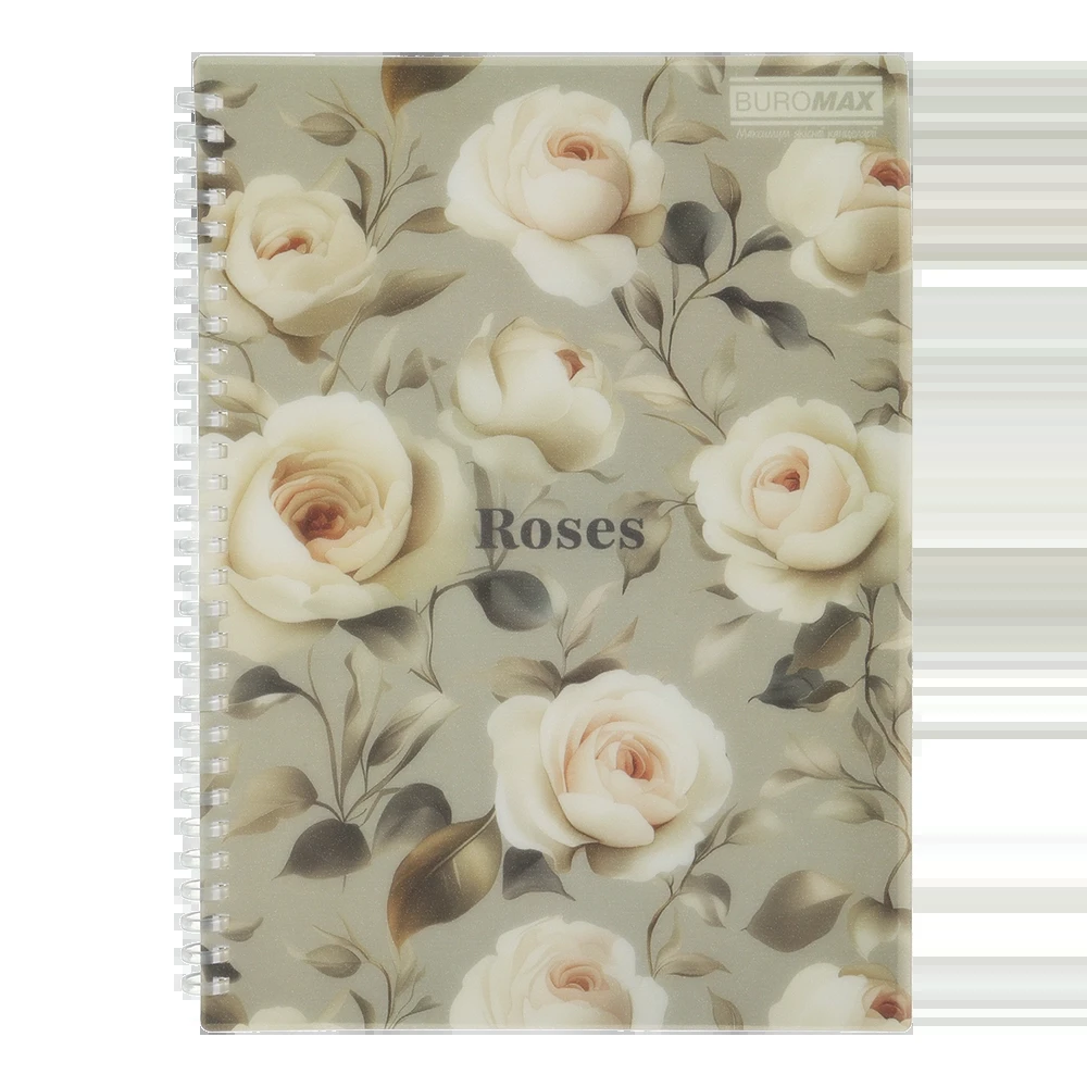 Блокнот B5 Buromax Arabeski 80 аркушів клітинкасвітло-сірий BM.2586-20