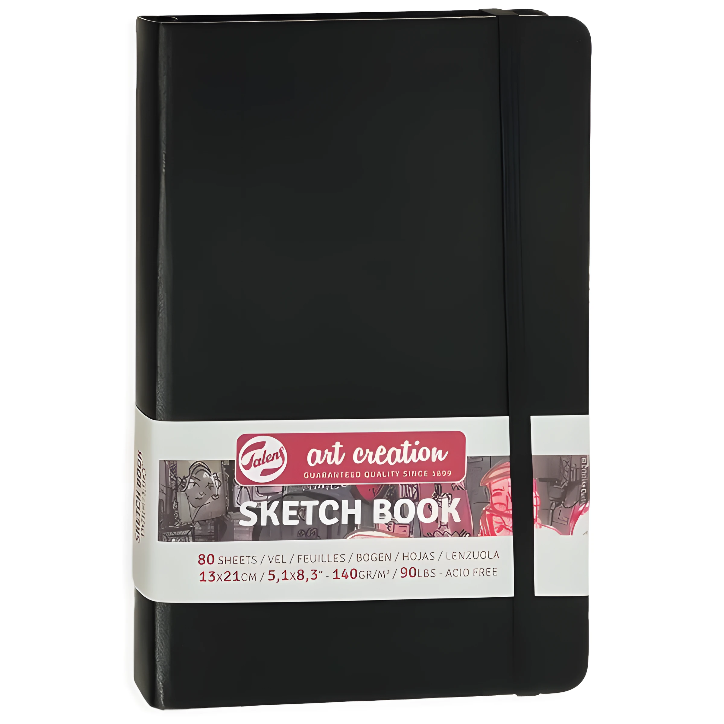 Блокнот для графіки Talens Art Creation 140г/м, 13х21см, 80л, чорний, Royal Talens