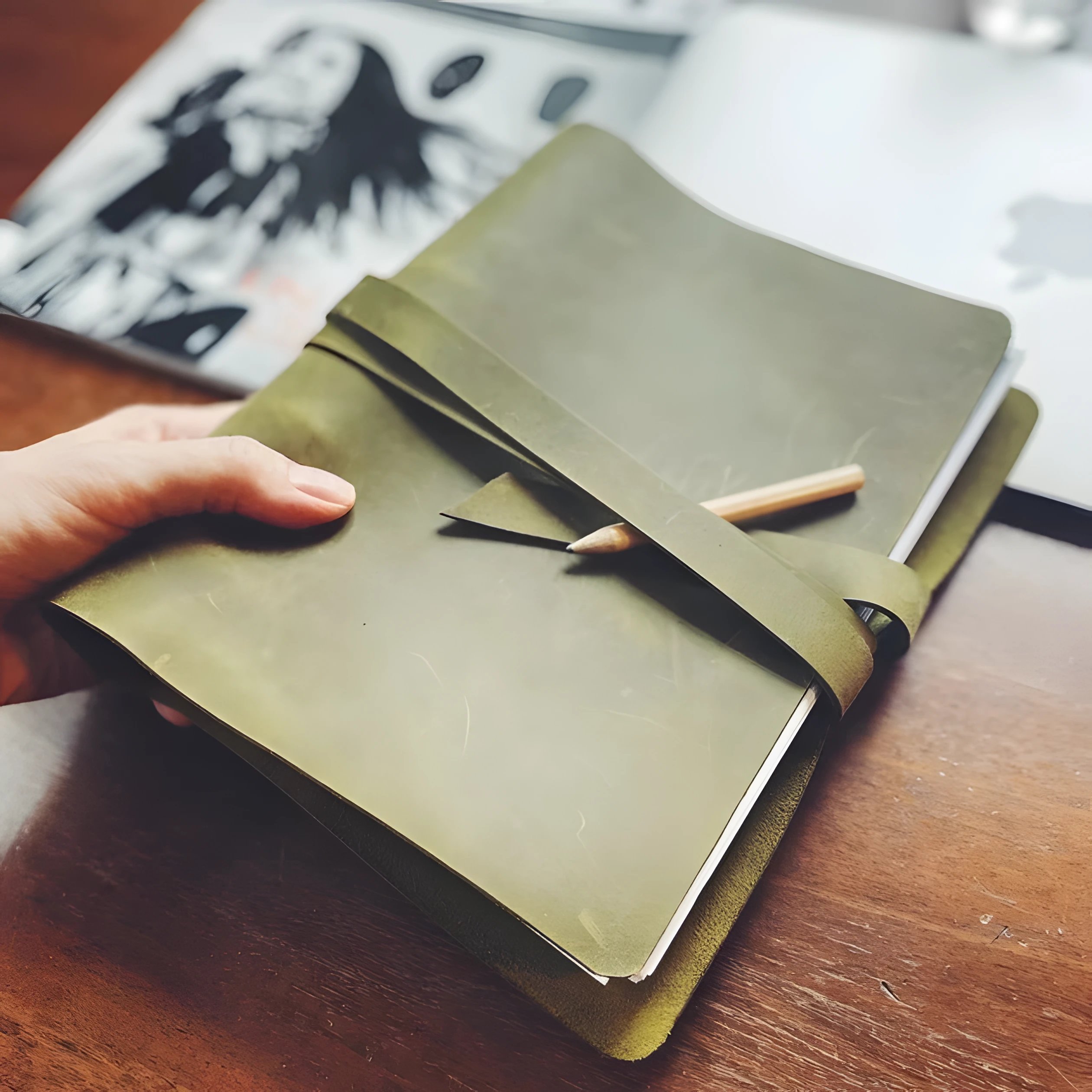 Блокнот Professional journals натуральна шкіра Аляска зелений