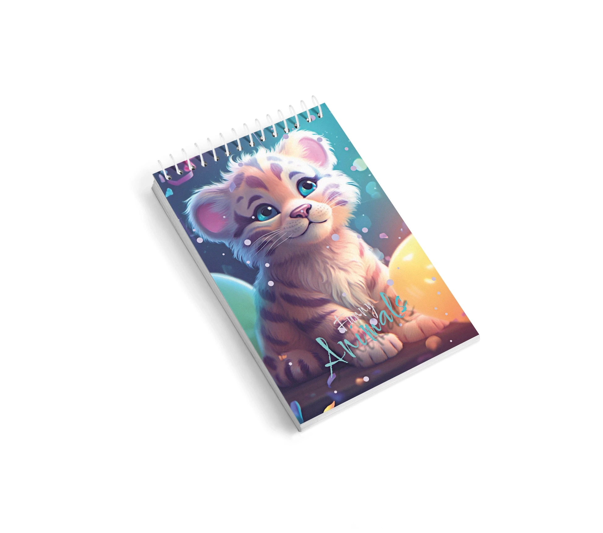 Блокнот В7 Аркуш 64 аркушів кліт верхня спіраль мяка обкладинка Левеня