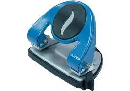 Діркопробивач Economix металевий з лінійкою синій — фото 2