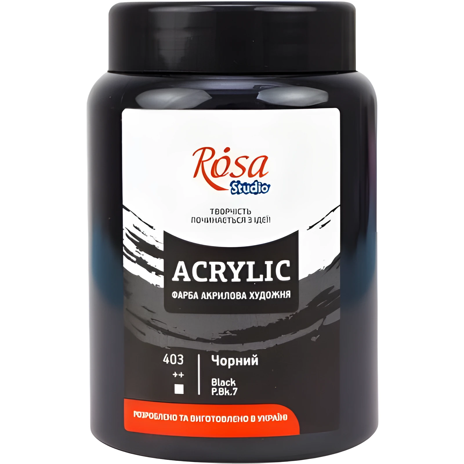 Фарба акрилова чорна ROSA Studio 400 мл