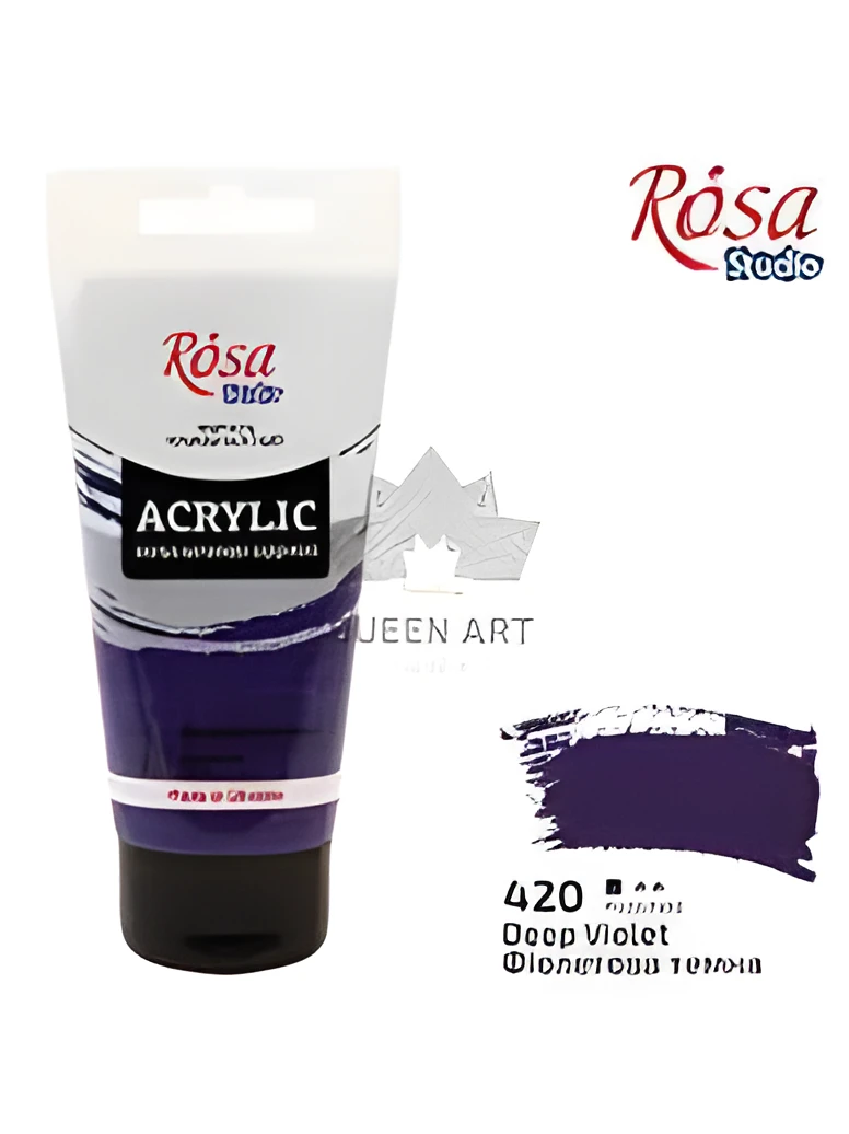 Фарба акрилова, Фіолетова темна, 75 мл, ROSA Studio