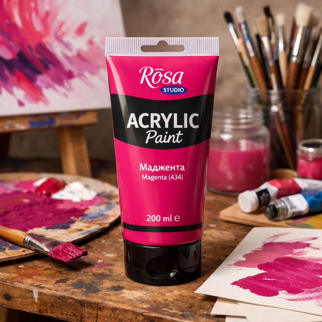Фарба акрилова ROSA Studio Маджента (434) 200 мл