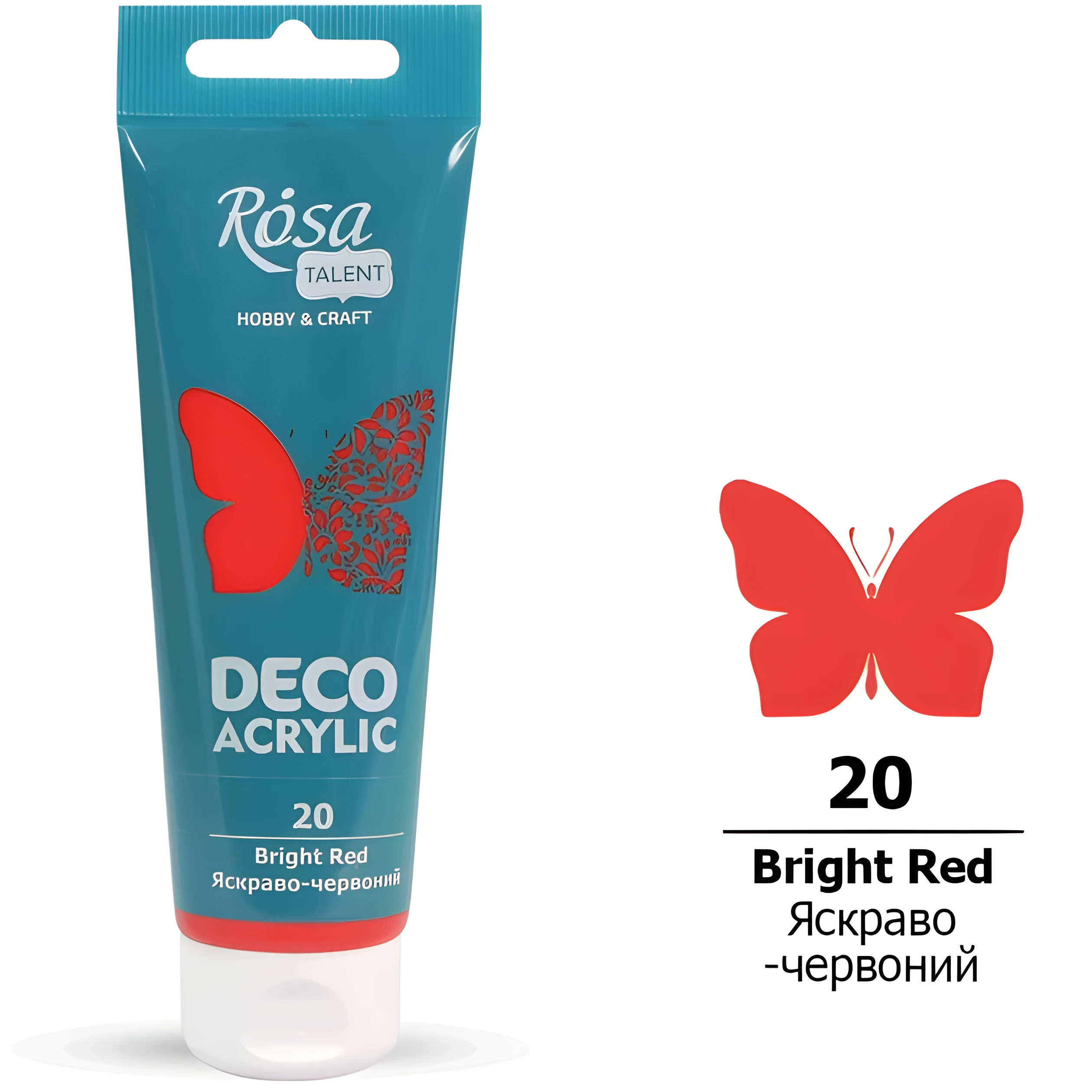 Фарба акрилова ROSA Talent для декору Яскраво-червоний 20 матовий 75 мл