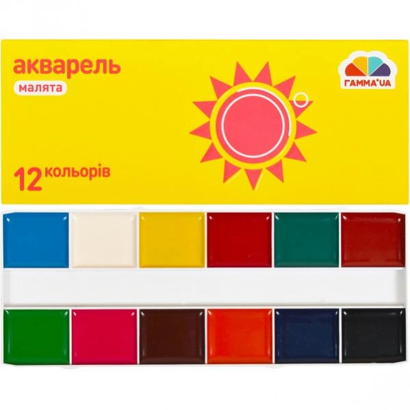 Фарба акварельна Гама іграшки малята 12 кольорів 311036/100102 — фото 3