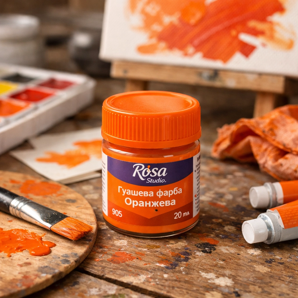 Фарба гуашева 905 Оранжева 20мл ROSA Studio