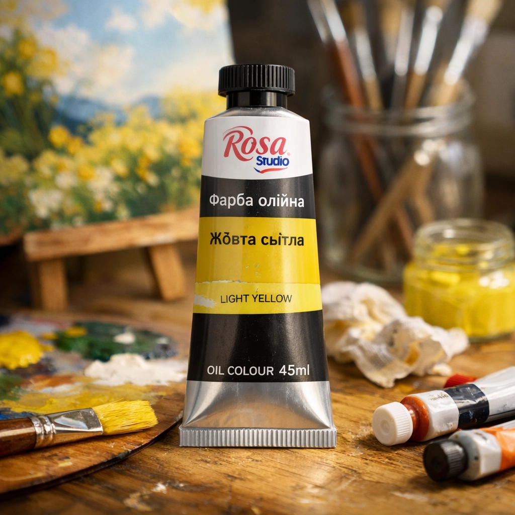 Фарба олійна Жовта світла 45мл ROSA Studio