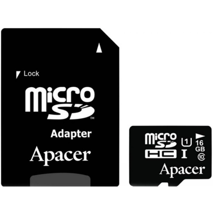 Флеш картка microSDHC (UHS-1) Apacer 16Gb class 10 (adapter SD) — фото 2