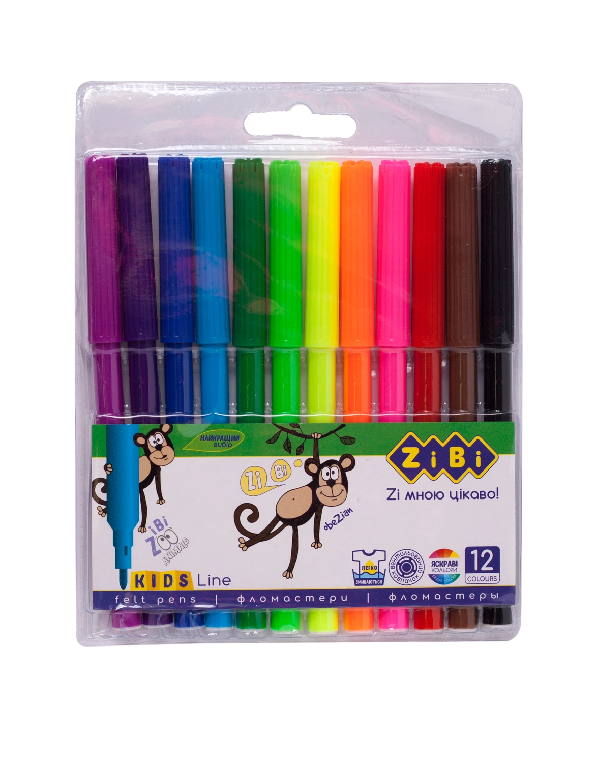 Фломастери 12 кольорів ZB.2802 — фото 2