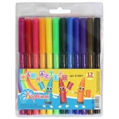 Фломастери Барвінок Веселка 12 кольорів 5-102 — фото 2
