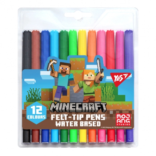 Фломастери YES 12 кольорів Minecraft — фото 2