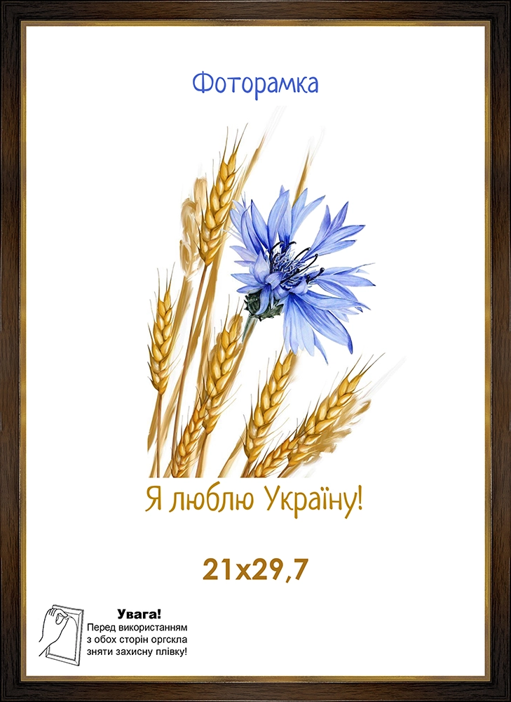 Фоторамка Ліра венге з золотою смужкою оргскло 21х30 см — фото 2