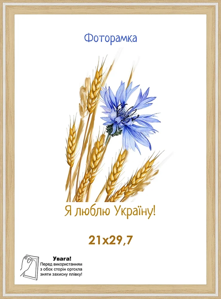 Фоторамка оргскло 21х29,7 натуральне дерево з білою смужкою 1613-6373 — фото 2