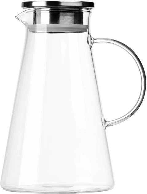 Глечик Ardesto з кришкою 1800 мл боросилікатне скло нержавіюча сталь — фото 2