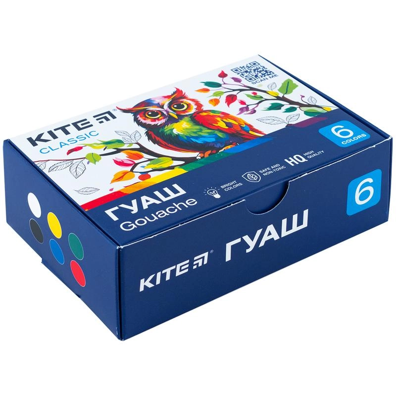 Гуаш 6 кольорів Kite Classic по 20 мл K-062 — фото 3