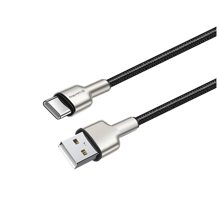 Кабель Colorway USB - Type-C (head metal) 2.4А 1м чорний (CW-CBUC046-BK) — фото 2