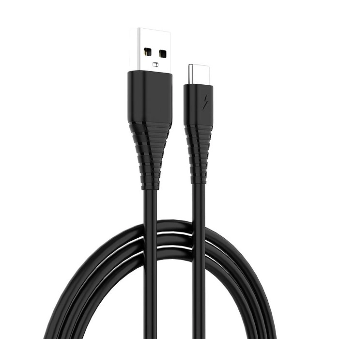 Кабель Colorway USB - Type-C (PVC) 2.4А 1м чорний (CW-CBUC026-BK) — фото 2