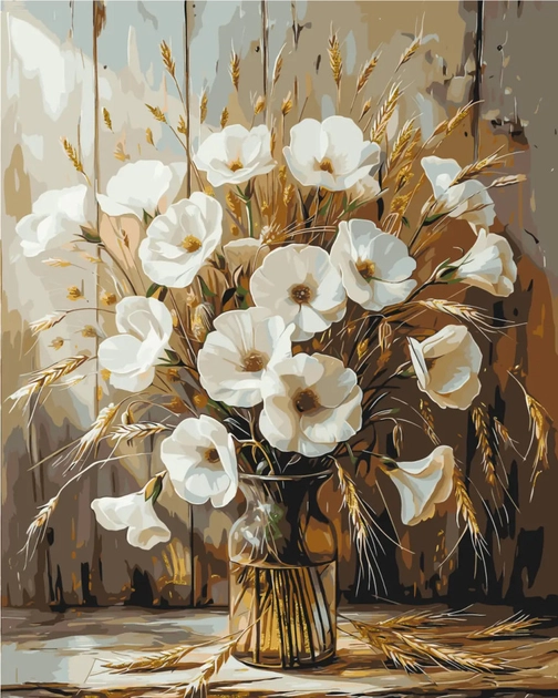 Картина за номерами Origami UA Букет маків з фарбами металік 40х50 см LW — фото 2