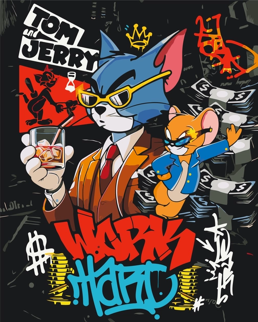 Картина за номерами Origami UA Дісней Том і Джері Герої кіно 40х50 см — фото 2
