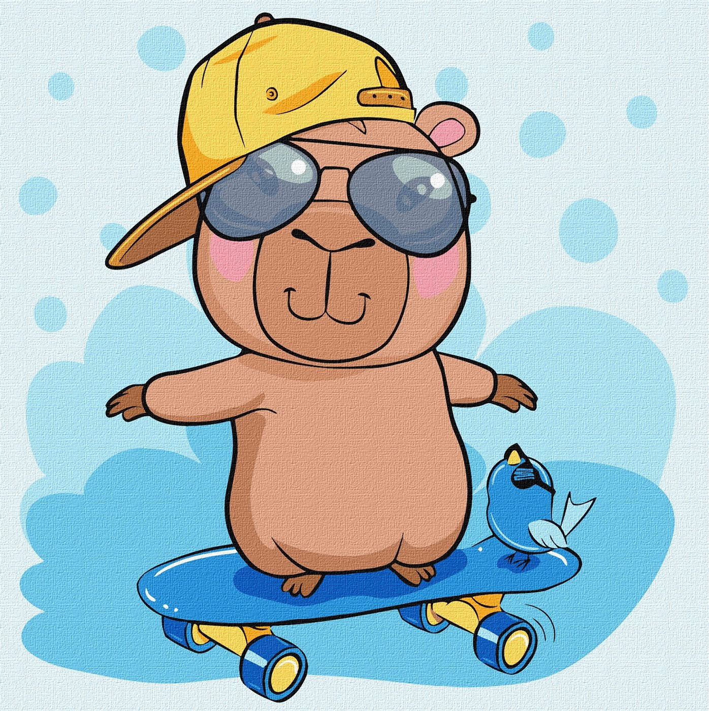 Картини за номерами Ідейка для дітей Капібара на скейті 30х30см 1294 — фото 2