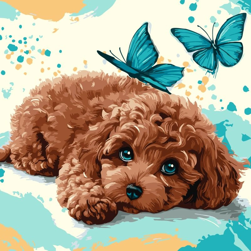 Картини за номерами Ідейка Милий пудель 40х40см 6793 — фото 2