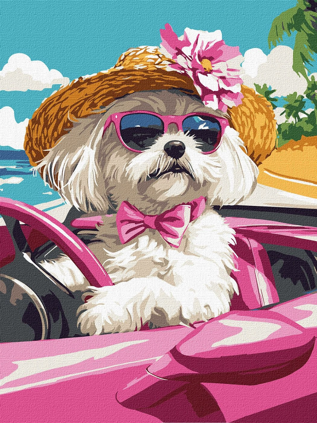 Картини за номерами Ідейка Рожева машина 30х40см 6738 — фото 2