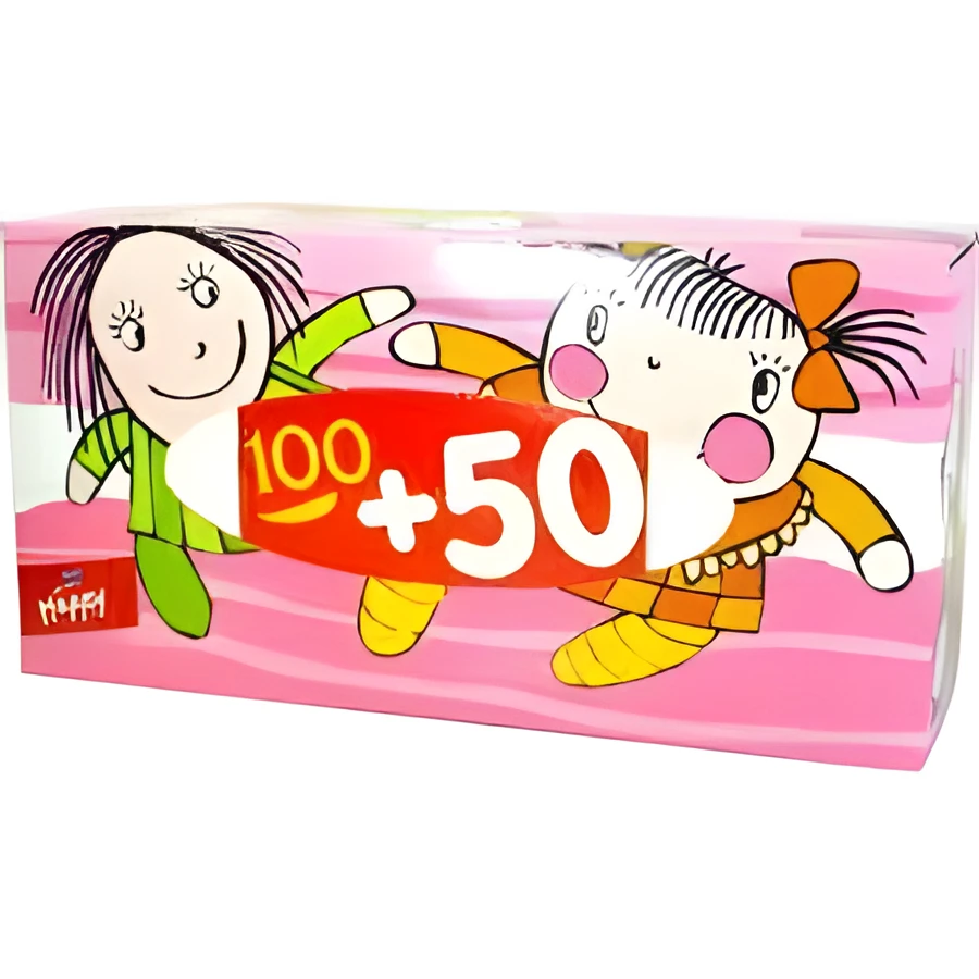 Хустинки паперові 2-х шар Bella №1 коробка 100+50шт оранжеві