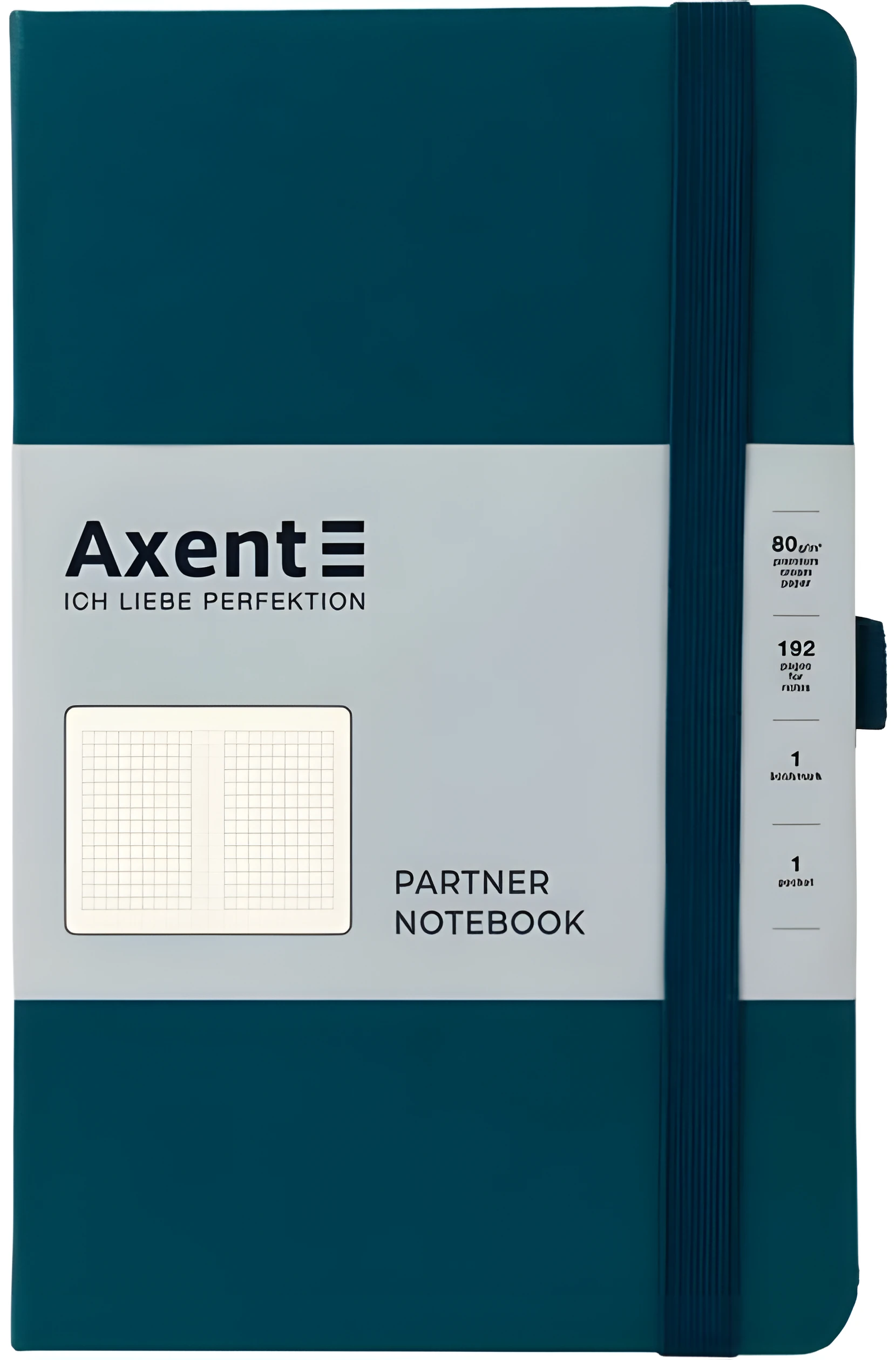 Книга записна Axcent Partner 125х195 96 аркушів клітинка малахіт 8201-31-A